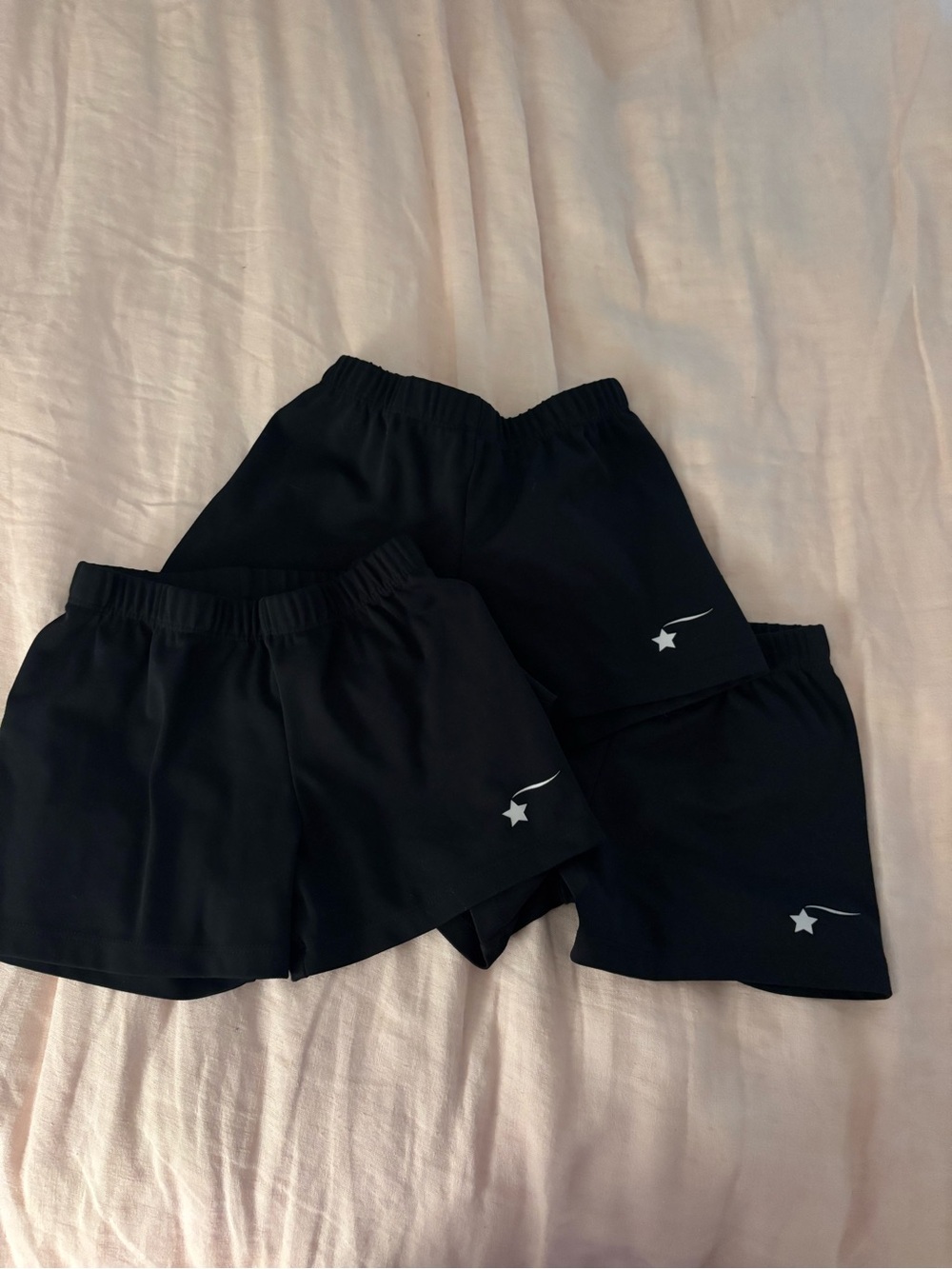 Kids Black Athletic Shorts with Star Logo